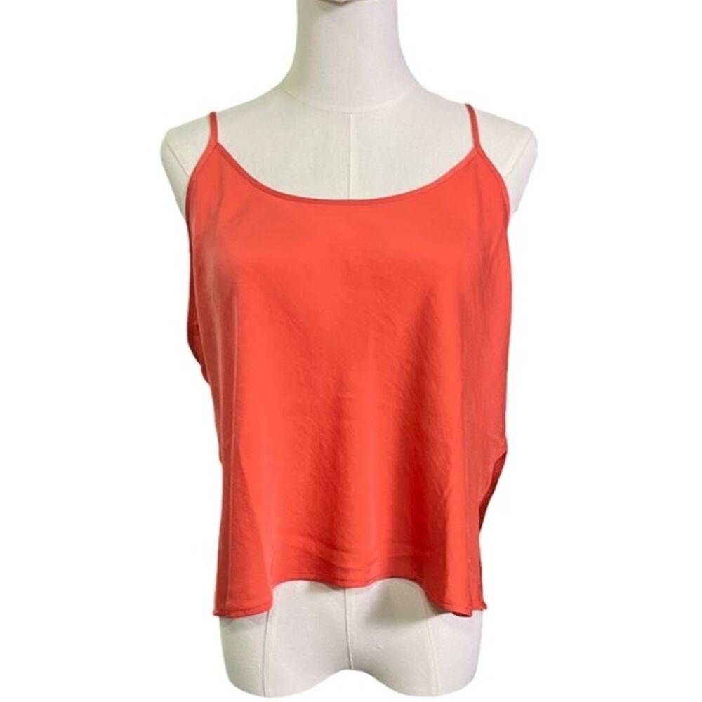 Abound Coral Cami Top Size Spaghetti Straps Keyhole Back Summer Blouse Large